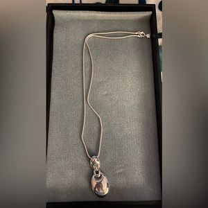 14 inch chain with large silver charm